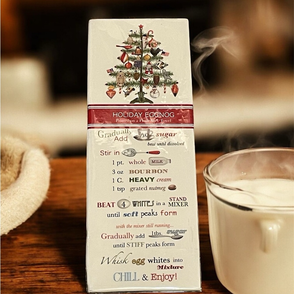 NWT Holiday Eggnog Recipe Flour Sack Towel
